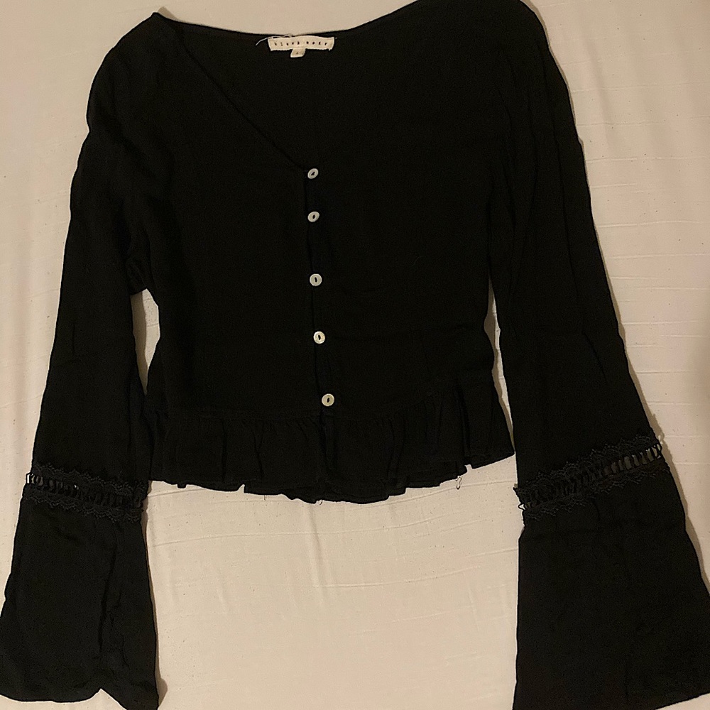 Blush Noir Long Sleeve Blouse Size L